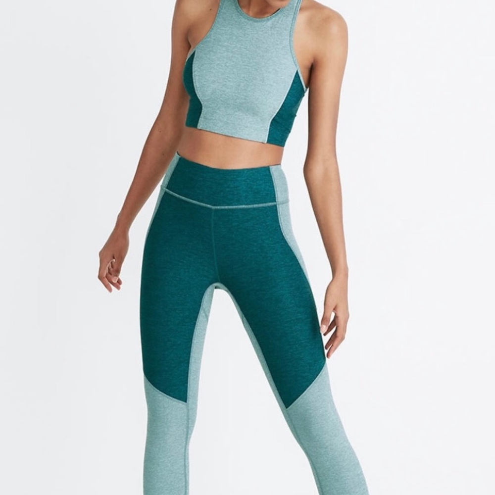 Outdoor Voices + Madewell green/turquoise workout leggings - size Small